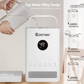 COSTWAY Small Humidifiers for Bedroom, 3.5L Top Fill Cool Mist Humidifier with 3-Level Mist, Sleep Mode, 12H Timer, Quiet Anion Humidifier w/Humidity & Water Shortage Sensor
