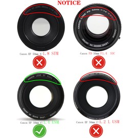 50mm Lens Cap Cover Compatible for Canon EF 50mm f/1.4(Not for 1.8) USM,HUIPUXIANG 58mm Filter Thread [2 Pack]