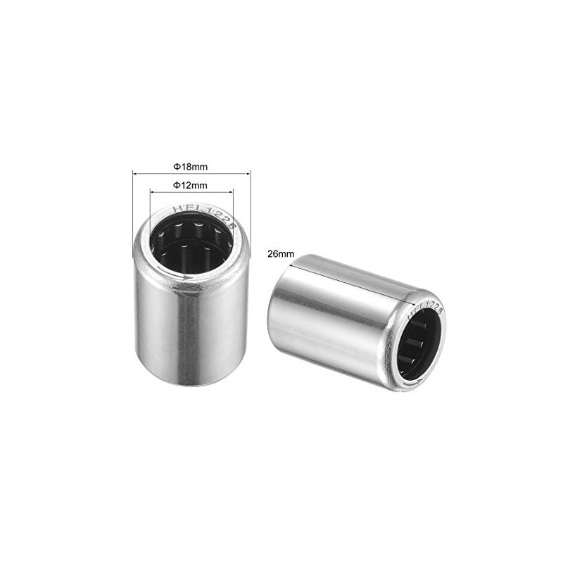 sourcing map Needle Roller Bearings 12mm Bore 18mm OD 26mm