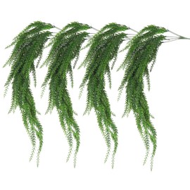 RECUTMS 31.5”Artificial Hanging Plants Christmas Fake Ivy Leaves Decoration Fern Vine for Indoors Outdoors, Faux Foliage Greenery Decor Living Room Balcony Garden 4 pcs (Green)