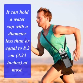 HTZNHXT 6Pcs Water Bottle Holder with Strap, Mesh Water Bottle Bag Carrier with Adjustable Shoulder for Walking and Travelling