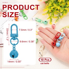 PATIKIL 10 PCS Dog Bell, Cat Bell Dog Collar Bell Small Pet Bells Keychain Cute Bulk Loud Jingle for Dog Collar Charm Pendant Necklace Accessories DIY Crafts Christmas, Sky Blue