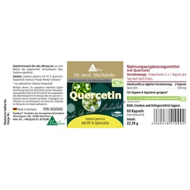 Quercetin Dr. Michalzik - with 95% pure quercetin - from the flowers of the Japanese string tree | recommended daily dose quercetin [500 mg] | without additives - from BIOTIKON®