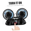 Mikinona Dual Head Car Fan Portable Vehicle Cooling Fan Rotatable