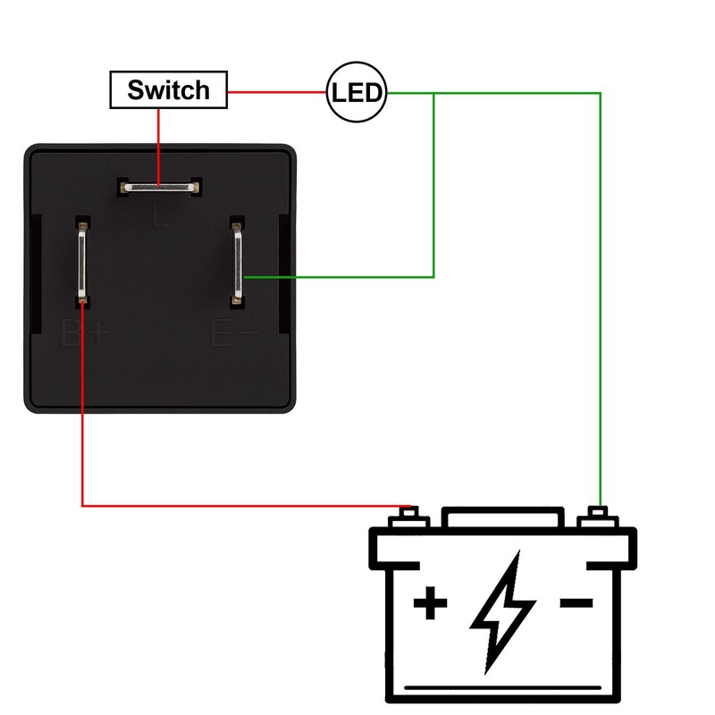 Weasch LED Flasher Relay, CF-13KT, 12V 3 Pin, 0.1W-150W c/m,