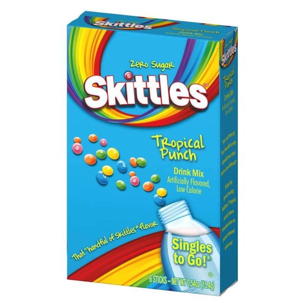 Skittles Drink Mix Tropical Punch Zero Sugar Singles To Go 15.4g