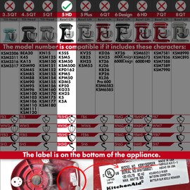 Stainless Steel Paddle，Flat Beater - Accessories and Attachments for KitchenAid Mixers, Fit 5 QT Bowl-Lift Mixing Bowl