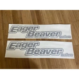 Eager Beaver Trailers Replacement Stickers 24”(Set Of 2) Black Decals Logo Equip