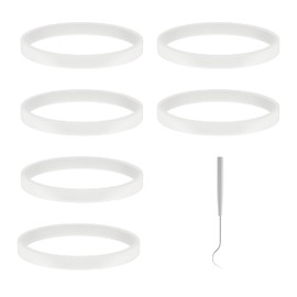 6 PCS Rubber Gaskets, 3.94 inch 10cm Leakproof Sealing Gaskets White Rubber O-Ring, Blender Replacement Gasket,Replacement Parts for Ninja Blender BL480 BL680 BL910 CT680 (Compatibility)