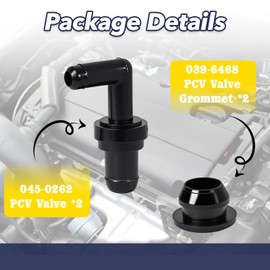 2 Set 045-0262 PCV Valve & 039-6468 Grommet, Pcv Valve Kit For Honda Accord DX EX LX Odyssey Passport, For ISUZU Amigo, For Toyota Camry Paseo, For Acura Integra Replaces 17130-PK1-003 17130-PM6-003