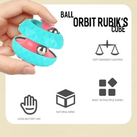 2pcs Rotating Cube Bead Orbit Ball Maze Ball Fidget Hand Spinner Sensory Toys Anxiety Relief and Stress Relief Fingertip Toy Educational Puzzle Games for Interactive Toys Kids and Adult – Green & Blue