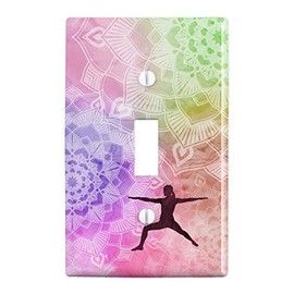GRAPHICS & MORE Warrior II 2 Yoga Pose Plastic Wall Decor Toggle Light Switch Plate Cover