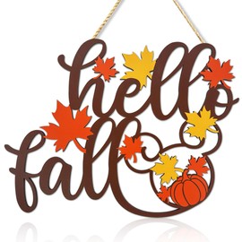 Hello Fall Wood Signs Cutouts Wooden Letter Signs Hello Fall Door Sign Decor Block Words Decorative Signs