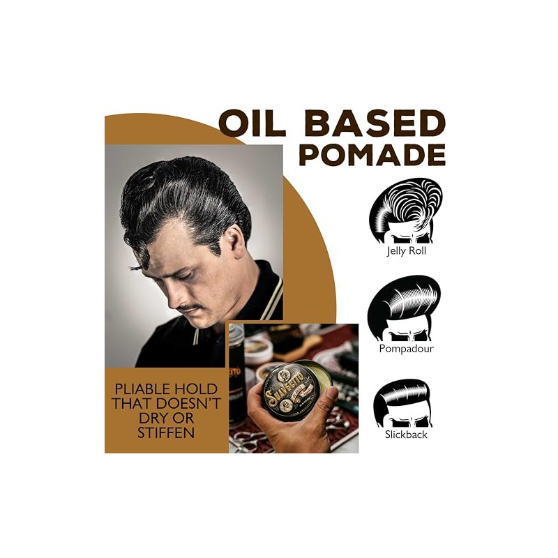 Oil Based Pomade by Suavecito for Men - 3 oz