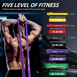 ACULL Resistance Bands, Pull Up Assistance Bands with Handles, Exercise Workout Bands for Men and Women, Resistance Band Set for Working Out, Physical Therapy, Muscle Training, Home Workouts