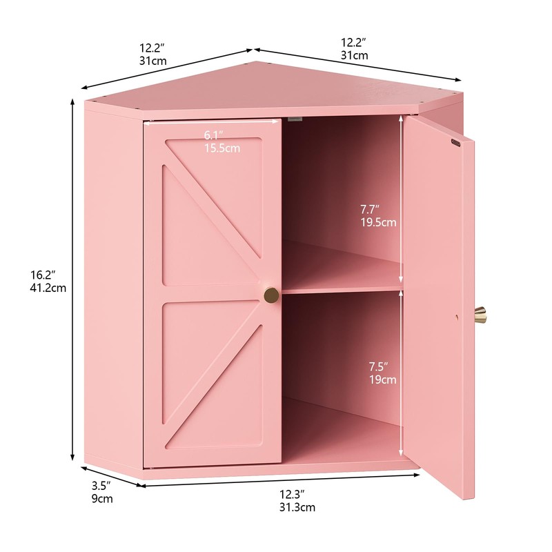 Trironsun Corner Bread Box for Kitchen Counter Double Layer Bamboo
