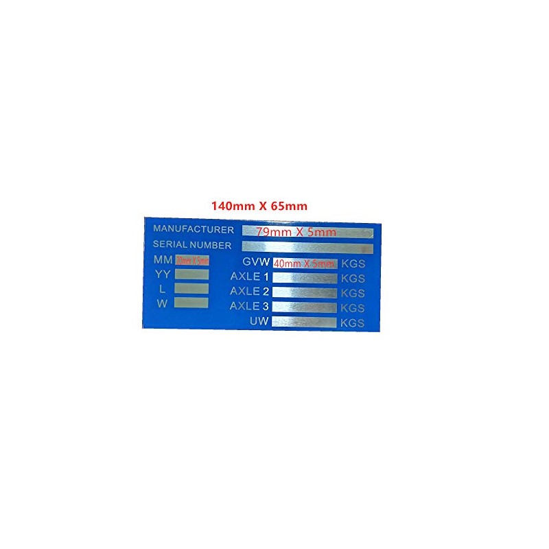 VIN Serial ID TAG Plate Data Blank CAR Truck HOT