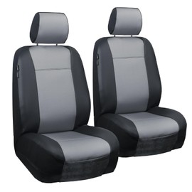 LPI Truck Heavy Duty Car Seat Covers for Front Seats; Fits Sedans and SUVs, Includes Front and Rear Storage Pockets, Built-in Molle Style Organizer; Semi-Custom Fit; Black/Grey, 2pcs