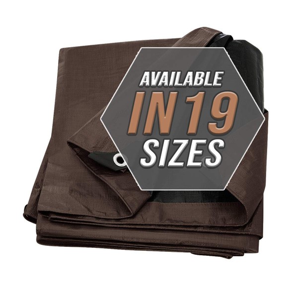 Tarp Cover Brown/Black Heavy Duty 10'X10' Thick Material, Waterproof, Great