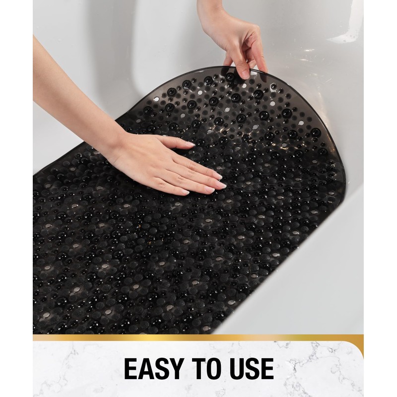 HITSLAM Oval Bath Mat Non Slip, 68x38 CM Bubble Shower