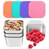 Unbranded 4Pcs 180ml Kids Snack Containers Leak-Proof Food Lunch Box