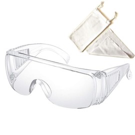 [R&H] Protective Glasses, Lightweight, Transparent, High Definition Anti-Fog Lens, Overglass, Anti-Fog, Work Protective Goggles, Hay Fever Protection, Safety Glasses, Windproof, Dustproof Goggles, Can