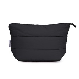 Narwey Puffy Makeup Bag for Purse Travel Women Girl, Puffer Cosmetic Bag Makeup Zipper Pouch, Cute Make Up Organizer Bags, Travel Toiletry Bag Toiletries (Black)