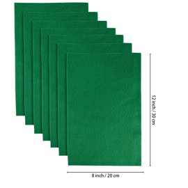 Jtnohx Felt Sheets for Sewing, Color Felt Fabric for Crafts, 7 Pcs 1mm 8"x12" Soft Fabric Square Handicraft DIY and Embroidery Projects (Green)