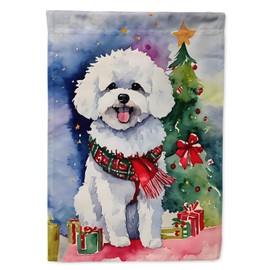Caroline's Treasures Bichon Frise Christmas Garden Flag Mailbox Flag Decorative Yard Flag Banner Outside Patio Artwork Yard Flower Beds, Garden Size, Multicolor