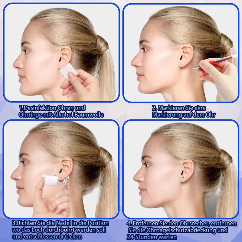10 Piece Ear Piercing Set, Piercing Set, Ear Piercing Set,