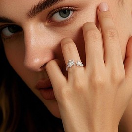 HUKKUN Turtle Ring 925 Sterling Silver Two Opal Turtles Adjustable Ring for Women Turtle Ocean Animal Jewelry Gifts for Women Mother