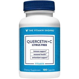 The Vitamin Shoppe Quercetin with Vitamin C - Immune & Seasonal Support | Citrus-Free Bioflavonoid | 100 Capsules | Year-Round