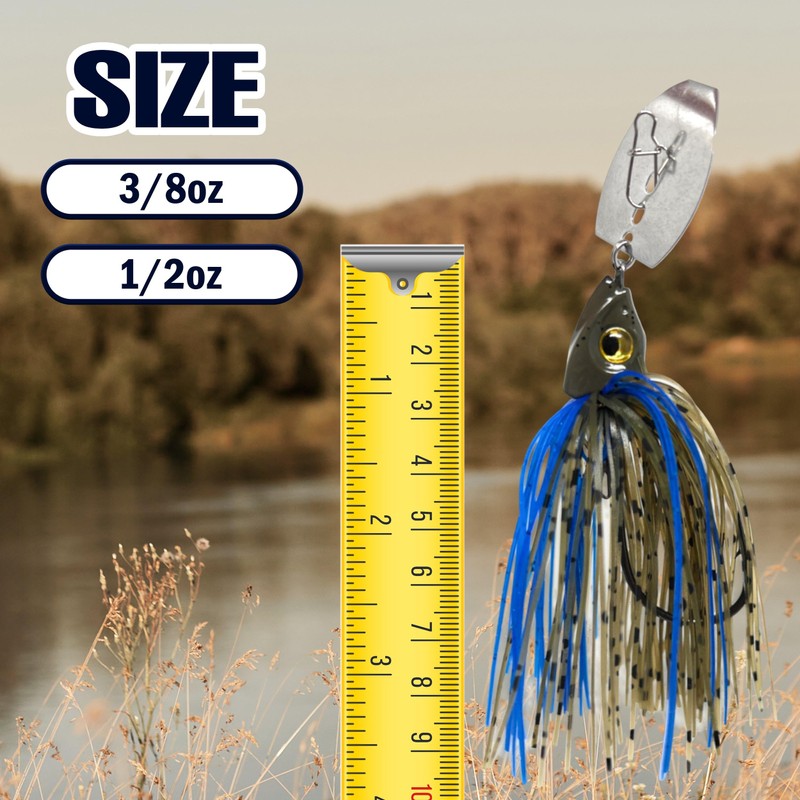 Reaction Tackle Bladed Swim Jigs 3/8 Chartreuse Tiger