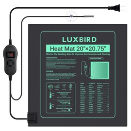 LUXBIRD Seedling Heat Mat with Thermostat, 20" x20.75" Larger Size for More Plants, Ideal for Indoor Planting, Germination, Home Brewing, Terrarium and Aquarium Heating