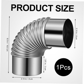 TEHAUX Stainless Steel Elbow Chimney Exhaust Flue Durable Rustproof Vent for Kitchen Bathroom Dryer Room Greenhouse Flame Retardant Leakage Easy to Install