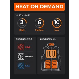 ORORO Men's Heated Quilted Vest with Battery Pack, Lightweight Quilted Heating Vest (Black,3XL)