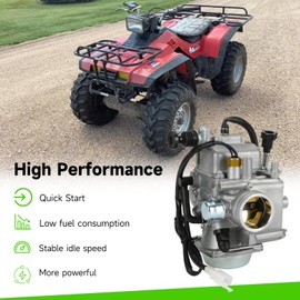 XIKOBY TRX350 Carburetor Kit Compatible with Rancher 350 2000-2006 TRX350TM TRX350TE TRX350ES TRX350FE Fourtrax 300 TRX300 Foreman ATV 4 Wheeler Replacement Parts with Oil Air Filter (Male Plug)