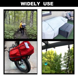 60 Inch Bungee Cord with Aluminum Alloy Hook, 4 Pack Superior Rubber Heavy Duty Straps Strong Elastic Rope for Outdoor Tent, Luggage Rack, Camping, Cargo, Bike,Storage. (60 Inch -Black)