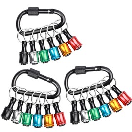 18PCS Bit Holder 1/4 Socket, Hex Shank Drill Bit Holder for Impact Driver Drill Bit Keychain Extension Bar Quick Release Drill Bit Holders, Screwdriver Bit Holder for Tools and Gifts for Men