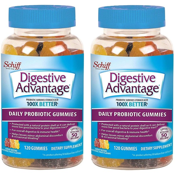 Probiotic Gummy for Adults, Digestive Advantage, Gluten-Free, Survives 100x Better, Assorted Fruit Flavors, Supports Digestive Health (240 Count)