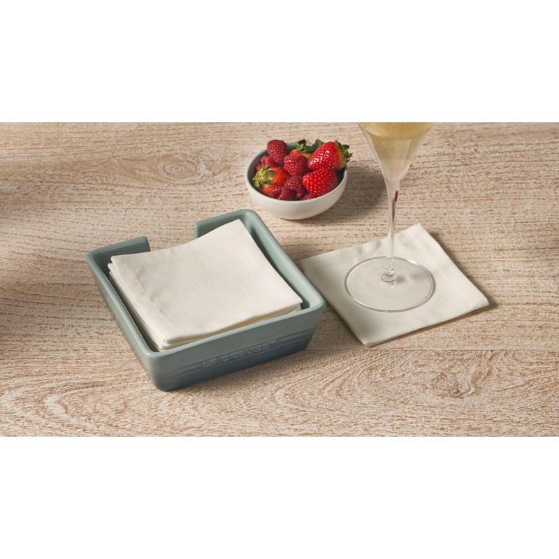 Le Creuset Stoneware Signature Cocktail Napkin Holder, 6 ", Sea