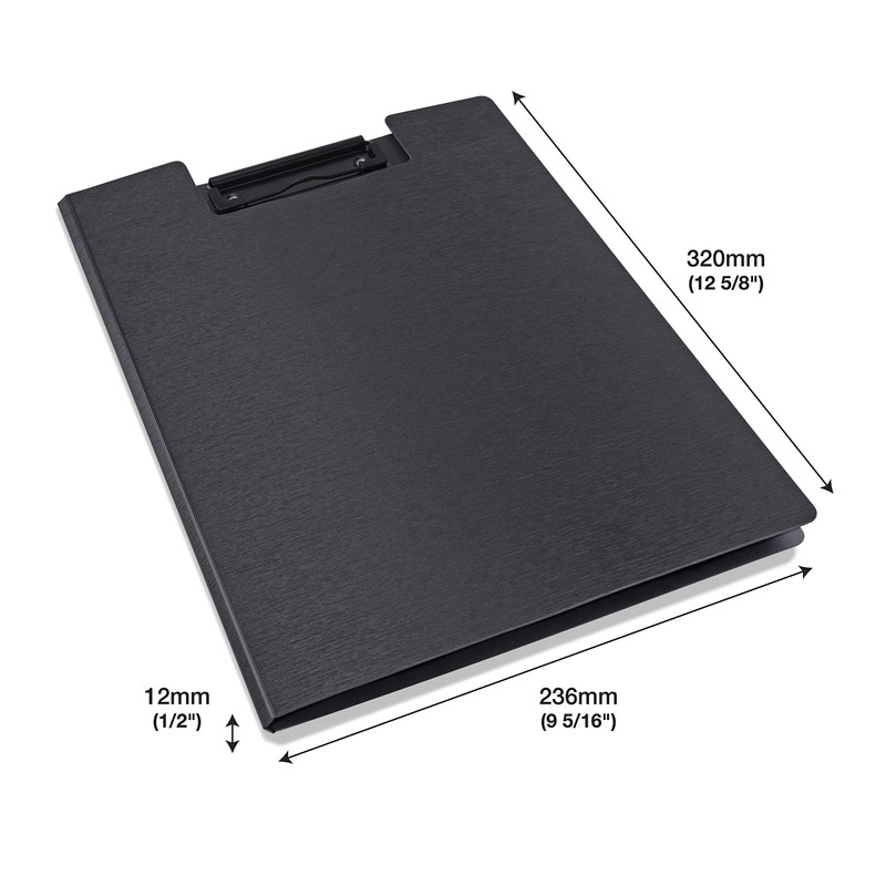 Rapesco 1641 Germ-Savvy Antibacterial A4 Foldover Clipboard, Black, Pack of