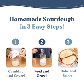 Artisan Sourdough Starter Culture | Dehydrated Starter for Bread Baking | Unbleached Rye Flour | Perfect for Beginners and Experienced Bakers | Gluten Sourdough Culture | Cultures for Health