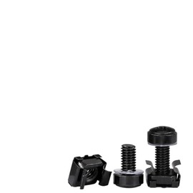 Armastuse 100 Set M5,M6 Cage Nuts Screws and Washers Set, Hardware Cage Nut Screws and Washers for Rack Mount Server Shelves Cabinet(Black)