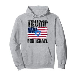 Trump For Israel Jewish American Flag Star Of David Pullover Hoodie