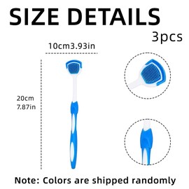 HZAOPZE Zungenbürste, Zungenschaber, Zungenreiniger, Zungenschaberbürste, Zungenbürsten, Hilft gegen schlechten Atem, 3 Zungenschaber Mundmassagebürste in Lebensmittelqualität, zufällige Farbe