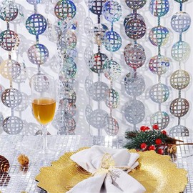 HQKJGSYX 1.2m Happy Birthday Banner Custom Banner Disco Banner Silvery Foil Curtain for Last Disco Bachelorette Party Decorations Disco Ball Backdrop Curtain Disco Party for Baby Shower Birthday Party Decor