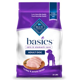Blue Buffalo Basics Limited Ingredient Diet, Turkey, Adult Dry Dog Food, 24 lbs.