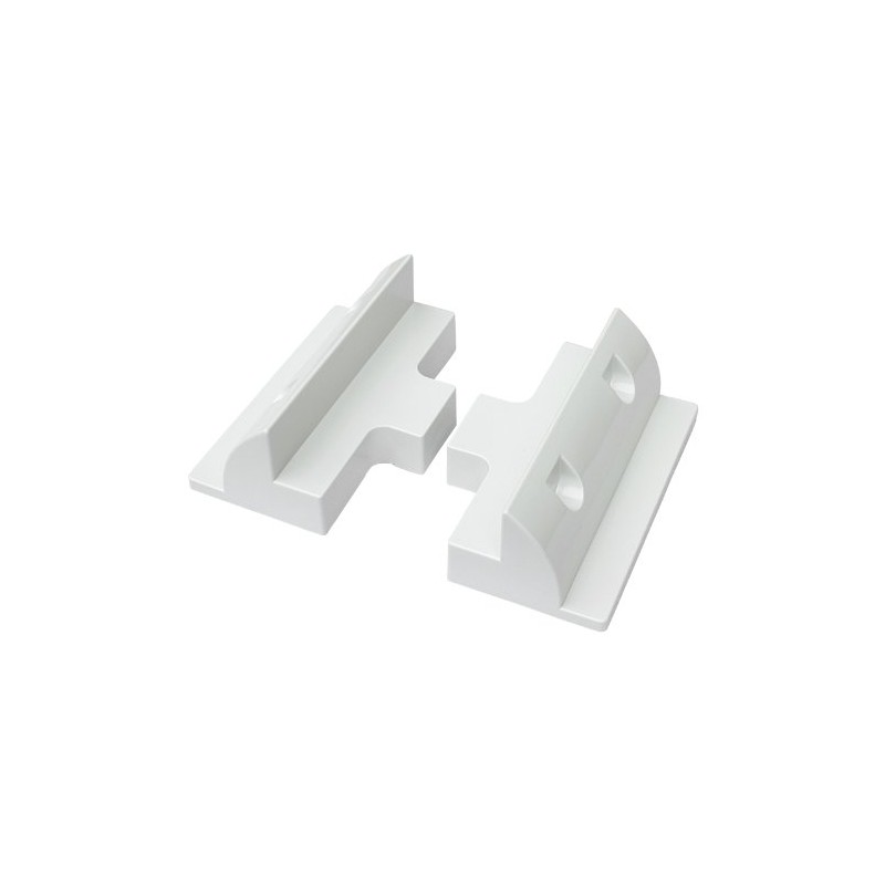 Set of 2 heavy duty white plastic side mounting brackets