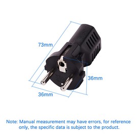 JORINDO German Standard Plug to NEMA5-15R Power Converter,European 4.8MM Cylindrical Plug to US Standard 3jack，EU 4.8MM Male Plug to American Standard 3 Pole Female (Germany Plug to NEMA5-15R)